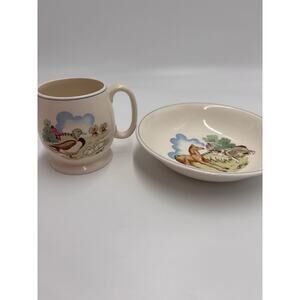 SPODE COPELAND PETS FARM CHILDS PLATE & CUP circa 1970's